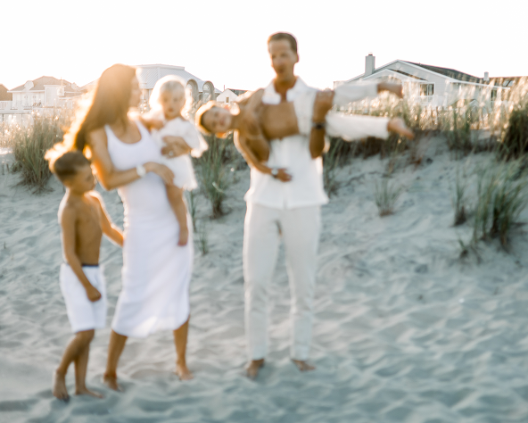 Family in sand
